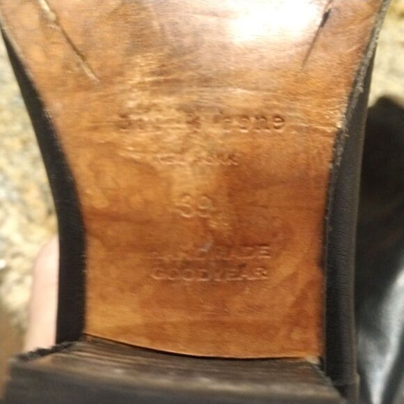 Rag & Bone New York DURHAM Black Leather Ankle Boots Chelsea Sz 39 EU 8.5 US - Picture 12 of 12